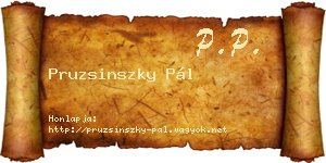 Pruzsinszky Pál névjegykártya